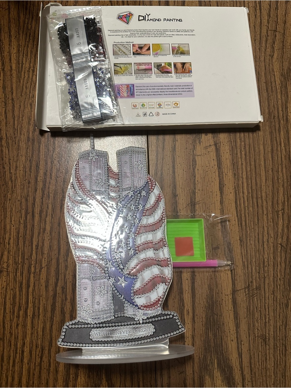DIY Diamond Painting acrylic stand up American Flag Kit